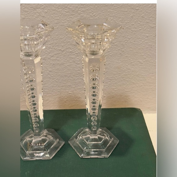 Vintage Towle Lead Crystal Candlestick Holders Made in Austria (Pair) - Picture 2 of 9